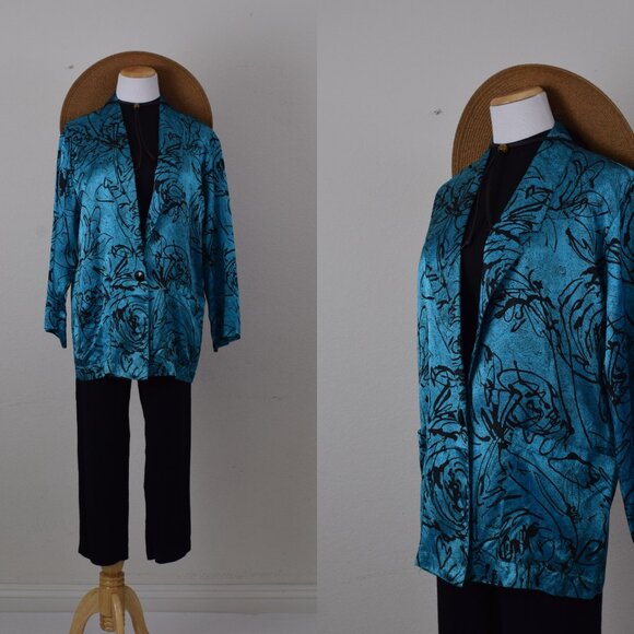 Vintage 90s Abstract Acetate Blazer | size M - Picture 1 of 10